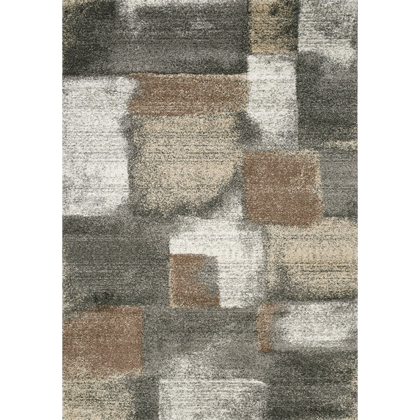 17 Stories Giuliani Abstract Gray/Brown Area Rug & Reviews Wayfair